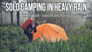 SOLO CAMPING IN HEAVY RAIN IN THE RAIN ALL NIGHT NON STOP THE SOUND OF RAIN RELAXING  ASMR [upl. by Llehcnom]