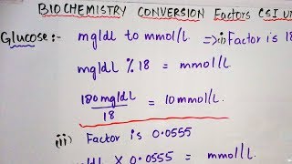 Biochemistry conversion factors to SI units Easy way to remember [upl. by Kinson]