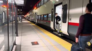 Stadler Kiss EMU on Caltrain 133 Arrives and Departs South San Fransisco [upl. by Rita]