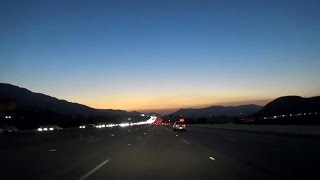 CA91 West Riverside Freeway at Dusk Twilight 60fps [upl. by Pansy314]