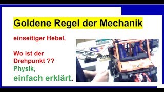 Einseitiger Hebel versteckter Drehpunkt Modell Goldene Regel der Mechanik 2 Physik [upl. by Ahsikyw]