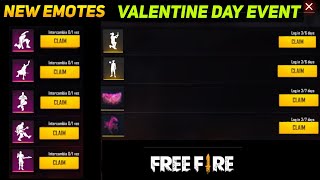 Valentine day event free fire free fire valentine day event 2021 Free Fire New Emotes [upl. by Asil]