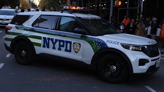 NYPD Police Newish FPIU Car 379023 Leaving amp Arriving [upl. by Sheelagh]