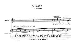 Nana  7 Canciones Populares Españolas De Falla  Piano Accompaniment in G Minor Special Request [upl. by Franciscka]