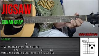 Conan Gray – JIGSAW  Guitar Tutorial  LYRICS and CHORDS [upl. by Cerracchio]