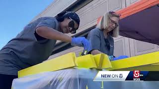 MathWorks employees build playhouses for veterans families [upl. by Ahsitnauq]