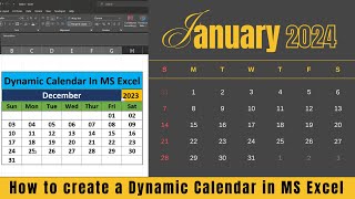 HOW TO MAKE A DYNAMIC CALENDAR IN EXCEL Tutorial [upl. by Jamesy733]