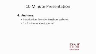 The Ten Minute Presentation  BNI Eastern Education [upl. by Centonze236]