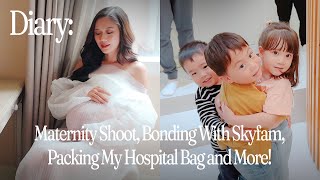 Diary Maternity Shoot Bonding With Skyfam Packing My Hospital Bag and More  Camille Co [upl. by Luas]