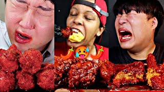 Mukbangers Destroying Their Stomachs With EXTREME SPICY CHICKEN🌶️🍗🥵🔥 [upl. by Lellih]