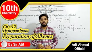 preparation of alkenes class 10  Dehydrohelogenation of alkyl halides  Dehydration of alcohols [upl. by Ahterod]