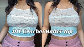 Quick and Easy Crochet Halter Top [upl. by Shanie]