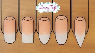 5 BASIC NAIL TIP SHAPES  English [upl. by Llenoil273]