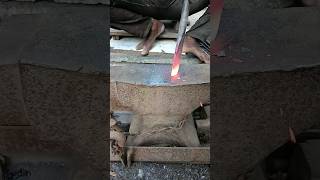 FORGING A FLAT CHISEL MAKING TWINBROTHERSBLACKSMITH KNIFE BILLHOOK SHORTS ARUVA AXE INDIA [upl. by Bergstrom88]