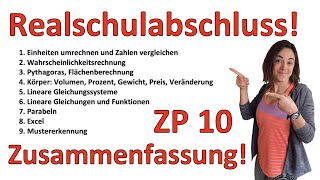 🚀🚀🚀 REALSCHULABSCHLUSS 2025 ZUSAMMENFASSUNG  Mathe ZP 10  Aufgaben die immer dran kommen MSA ZAP [upl. by Backer]