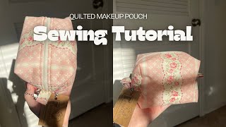 DIY MakeUp Bag SEWING TUTORIAL  Zippered Pouch [upl. by Reeba985]