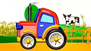 Build and Play  3D TRACTOR App Kids Machine Puzzles Review Дети построить и узнать [upl. by Althee]