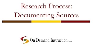 Research Process Documenting Sources Using MLA Style [upl. by Uziel781]