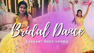 SURPRISE BRIDAL DANCE for family  Sushant Weds Ushma  engagement sangeet bridesolodance [upl. by Ard695]