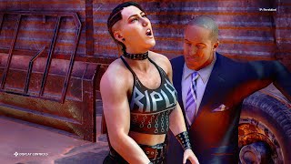 WWE 2K20 Rhea Ripley vs Byron Saxton Intergender wresting street fight [upl. by Ennahgiel]