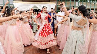 Bride Surprises Everyone With a Dance at the Baraat  Indian Wedding at Baltimore Harborplace Hotel [upl. by Eilarol795]