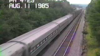 AMTRAK AUTOTRAIN LEAVING LORTON P30CH 1985 [upl. by Ataliah779]