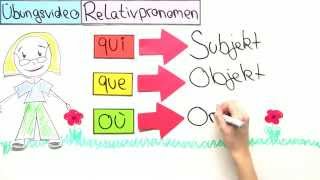 Ein Video zum Üben qui que und où  Französisch  Grammatik [upl. by Aubin]