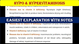 Hypo and hypervitaminosis  Biochemistry [upl. by Hess]