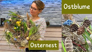 Osternest aus Naturmaterialien  Osterdeko selber machen [upl. by Nwahsuq586]