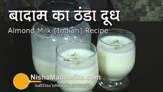 Kesar Badam Doodh  Almond Milk Recipe Indian [upl. by Aretina595]