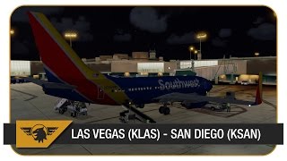 Prepar3D  Southwest  SWA347  PMDG NGX  PilotEdge  FULL ATC  Vegas KLAS  San Diego KSAN [upl. by Leduar]