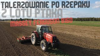 🚜Talerzowanie po Rzepaku z lotu ptaka🔥Massey Ferguson 8160 i Agro Masz🇵🇱 [upl. by Hizar]