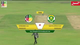 Zimbabwe U19 Emerging vs South Africa U19 Emerging 1st YODM [upl. by Noslen]