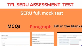 TFL SERU mock test  SERU MCQs Fill in the blanksShort paragraphAll section PCO4YOU [upl. by Cristi]