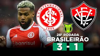 INTER BATE O VITÓRIA NO BEIRARIO COM GOLS DE WESLEY INTERNACIONAL 3 x 1 VITÓRIA  Narração [upl. by Nodearb]