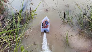 How to Make RC Boat Turbo Jet With Motor Spray Thruster Water  Simple Invention [upl. by Drawets]