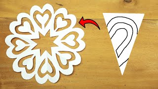 Paper Cutting Snowflake For Christmas  DIY Paper Christmas Decorations  Easy Paper Crafts [upl. by Beckman]