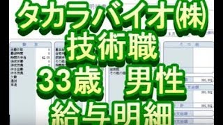 【給与明細】タカラバイオ㈱ 技術職 33歳男性 [upl. by Gonyea]