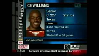 Lions Select WR Roy Williams 2004 NFL Draft [upl. by Etnahsal]