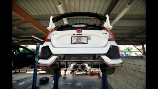 FK8  Civic Type R  HKS Exhaust install [upl. by Veradis]