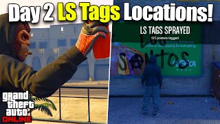 NEW GTA Online ALL 5 LS Tags Locations Guide Day 2 [upl. by Ailyn]