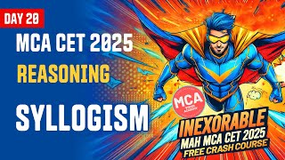 Reasoning Syllogism for MAH MCA CET 2025  DAY 20 🚀 INEXORABLE Free Crash Course 🔥 [upl. by Onirefes]