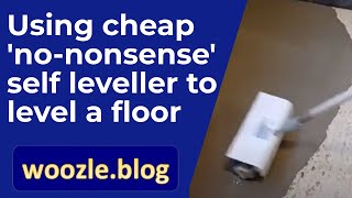 Levelling a concrete floor using cheap nononsense self levelling compound from screwfix [upl. by Akcebar]