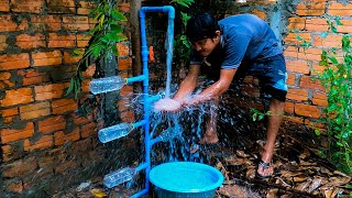 Do it yourself project water pvc pips with recycle plastic bottle transform to strong water energy [upl. by Ailugram]