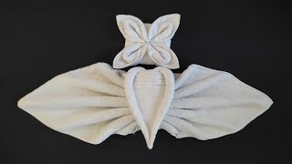 HEART TOWEL FOLDING  TOWEL ART [upl. by Aneahs]