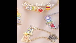 Kids Rainbow Nameplate Necklace  starcrossedcharmscom [upl. by Ymer]