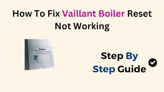 How To Fix Vaillant Boiler Reset Not Working [upl. by Dallas]