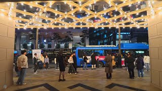 Myeongdong night view Media facade Lotte Shinsegye Department Store [upl. by Knutson184]