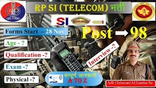 Rajasthan Police Sub Inspector Telecom New Vacancy 2024 राजस्थान पुलिस सब इंस्पेक्टर दूरसंचार2024 [upl. by Dav]