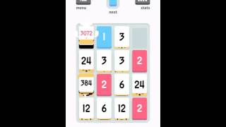 Threes 3072 tile achieved score 186936 [upl. by Lara115]